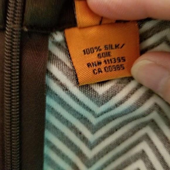 Tory Burch Brown Chevron Midi  Sleeveless 100% Silk Dress Sz Small - Picture 11 of 14